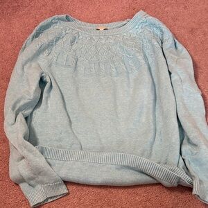 Talbots Soft Blue Cable Knit Sweater